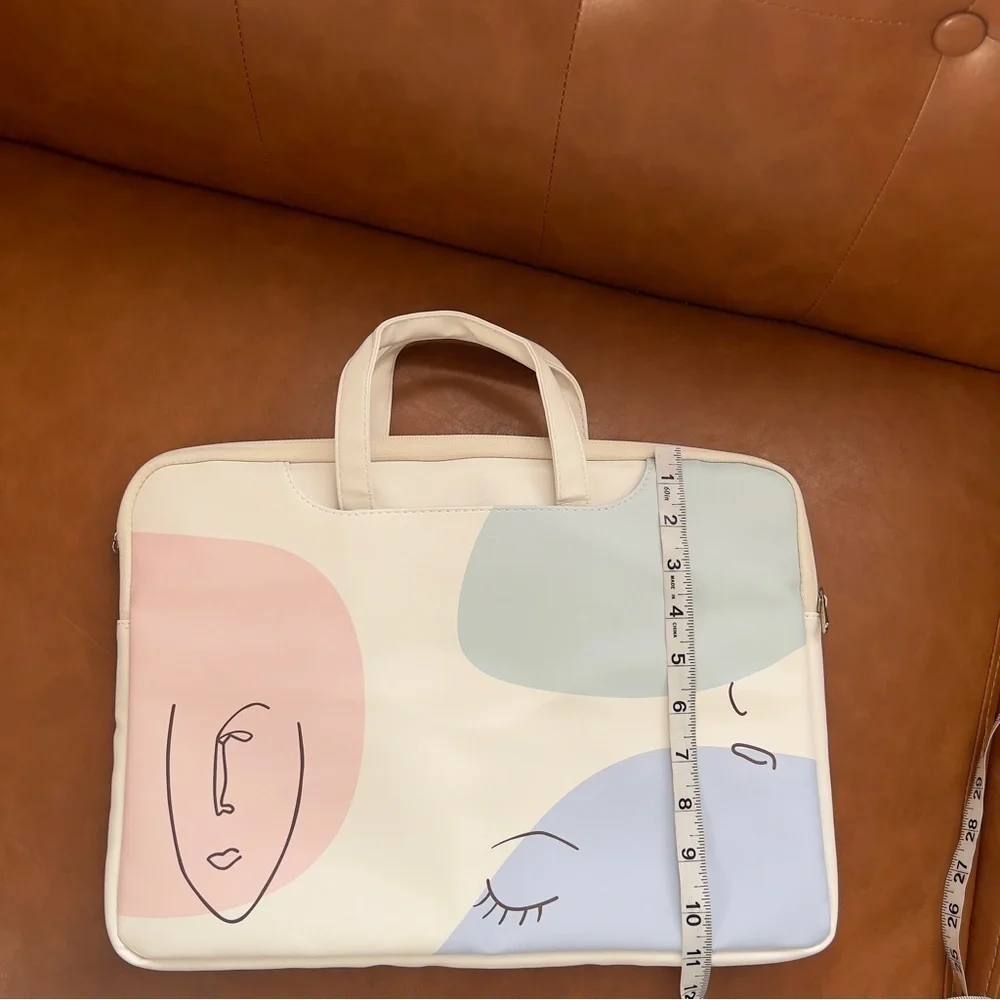 Laptop Carrying Bag Women 11-15.6 inch Laptop Sleeve Creme Multicolor NWOT